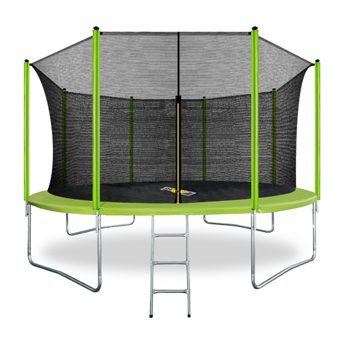 Батут 14FT с внутренней страховочной сеткой и лестницей ARLAND(Light green)