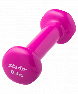 Гантель виниловая StarFit DB-101 0,5 кг, розовая