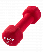 Гантель неопреновая StarFit DB-201 1,5 кг, насыщенная красная
